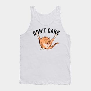 Don't Care Sarcastic Carefree Cat Attitude Tank Top